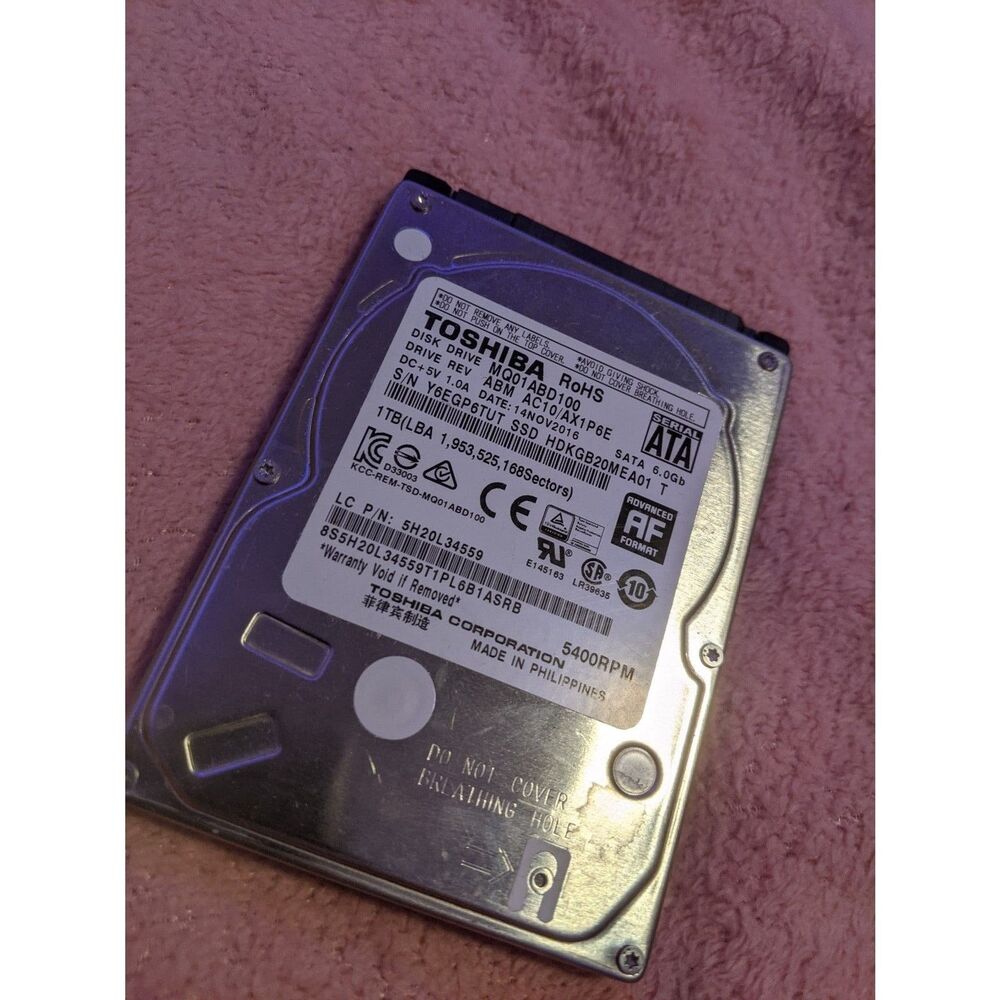 Toshiba 1TB 2.5" Laptop Internal Hard Drive hdd sata 6Gb/s 5400rpm MQ01ABD100